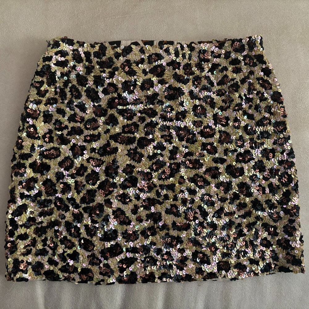 Flowers by Zoe Leopard Sequin Skirt